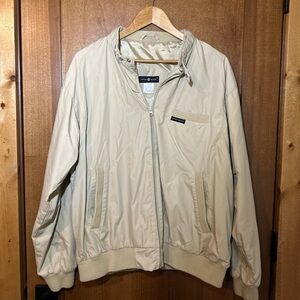 Cotton Traders Vintage Bomber Jacket Men’s Large Tan Full Zip Lined‎ Pockets